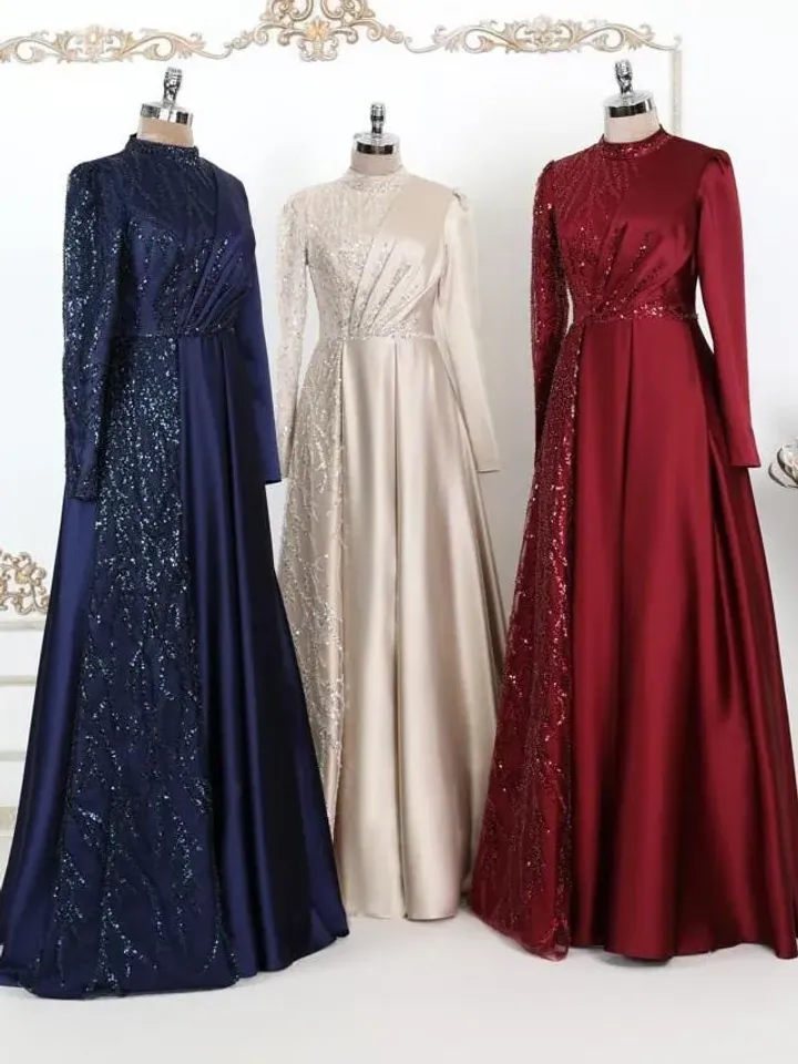 AHUNARE HIJAB - Wedding Dress, Muslim Evening Gown, Nikah, Islamic Wedding, Engagement, Bridesmaid,