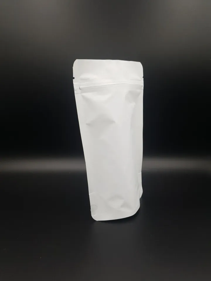 White Stand Up Pouches with Resealable Lock Zipper Bag Body Scrub Pouches, Spice Herb Bath Grain Pet Food Zip Lock Resealable Packaging Bag