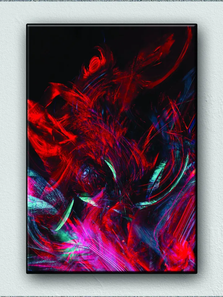 Abstract Painting Print on Canvas , Floating Frame Option, Modern Wall Art, Extra Large Canvas Wall Art