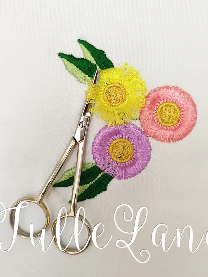Birthday Girl Princess with Flowers 1 st birthday Design Applique for Machine Embroidery