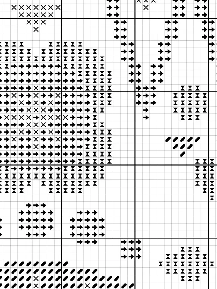 Abstract Flowers cross stitch pattern. Traditional folk cross stitch. Scandi cross stitch.