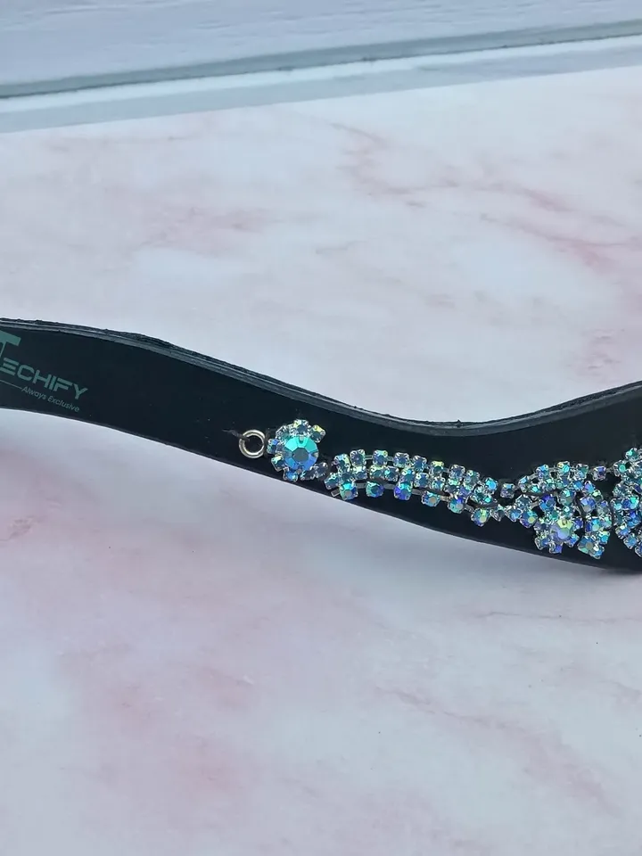 Dazzling Crystal Rhinestone Blingy Browband for English Riding Equestrian Horse Events