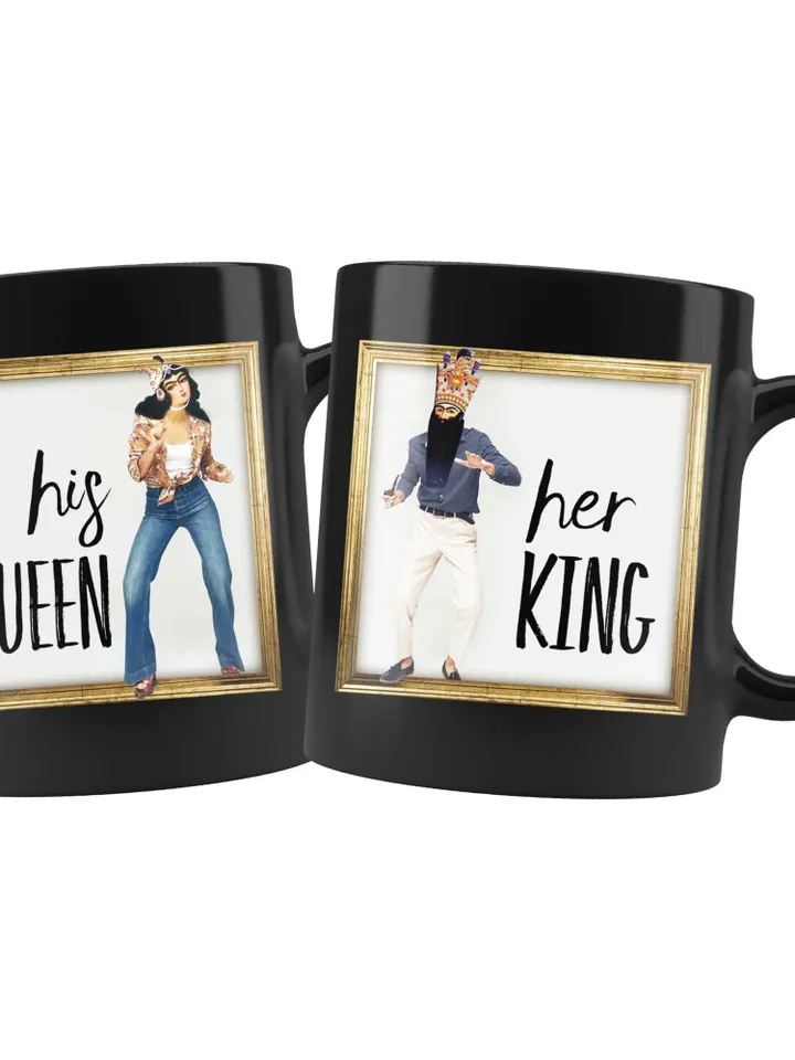 Persian King & Queen Mug Set - Combo Mugs  - Iranian | Persian | Farsi Poetry | Gift ideas | Friends or That Special Someone | Made in USA