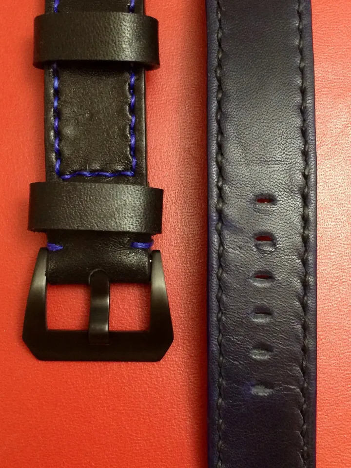 Leather watch strap, Blue leather watch band, 20mm strap, 19mm watch strap, 20mm watch band, watch band, Blue, 16mm Buckle, FREE SHIPPING