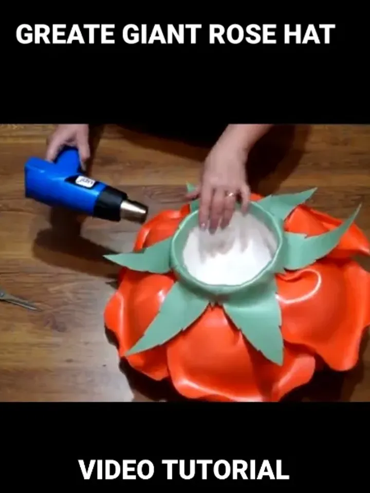Diy Giant Rose hat Video tutorial create Statement headpiece, flower lesson, templates, assembly instructions