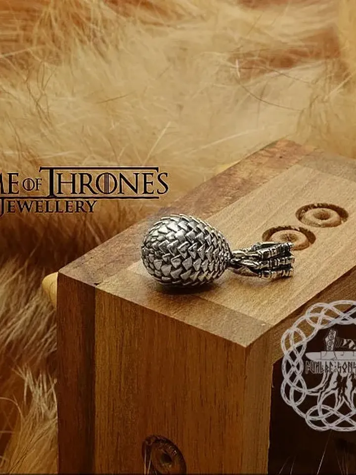Dragon Egg Pendant, Sterling Silver Pendant, Khalessi Mother of Dragons, Game of Thrones Jewelry, Dragons Amulet