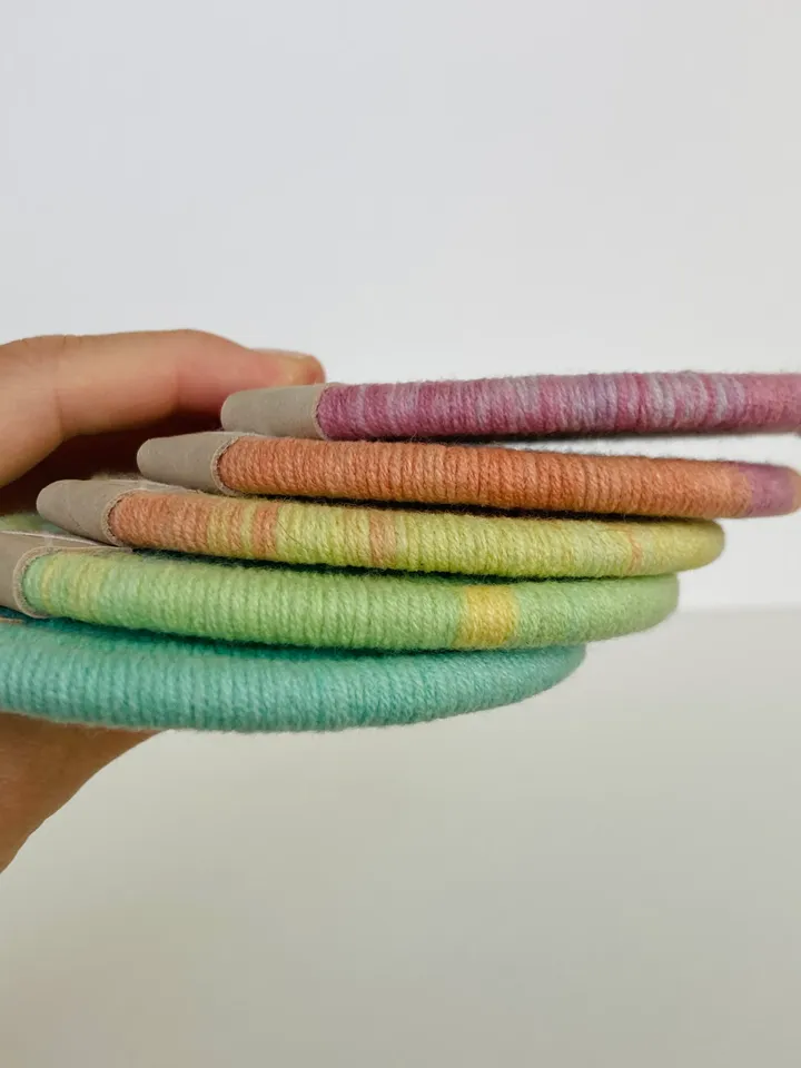 Rainbow coaster set of 5, diameter 4''