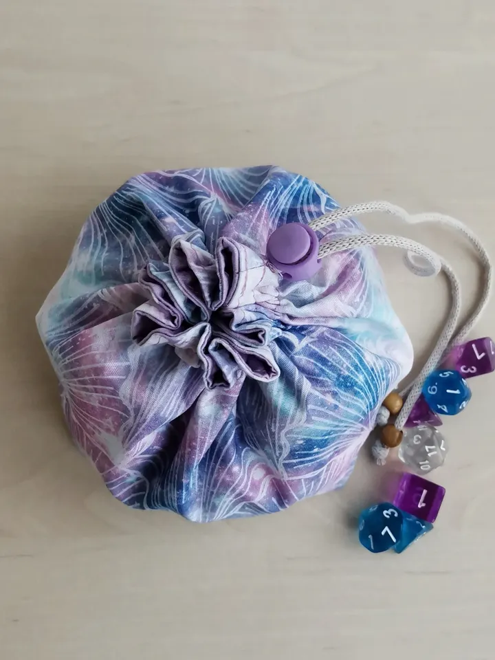 Large dice bag with pockets for 150-200 dice Pink and violet