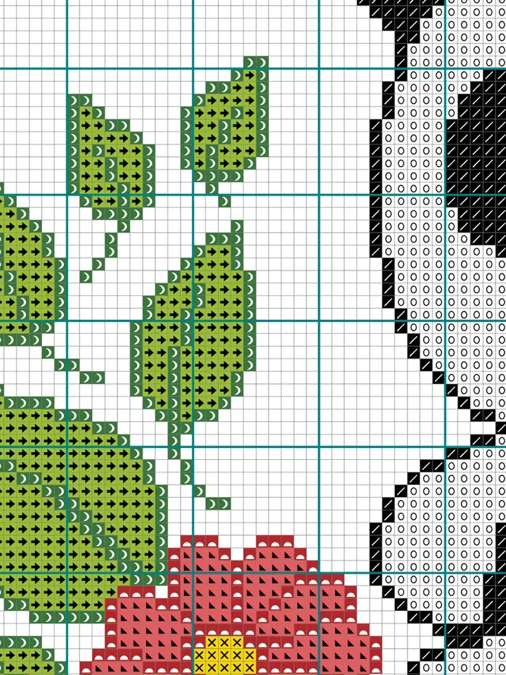 Little panda Cross Stitch Pattern. Baby Cross Stitch Pattern.