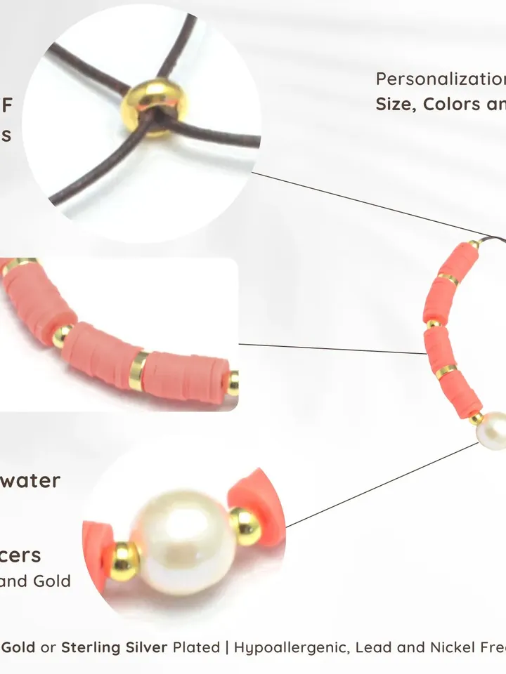 Colorful Summer Beach Bracelet with Freshwater Pearl | Multicolored Stacking Beaded Bracelets | Simple Everyday Jewelry Gift for Her / Women