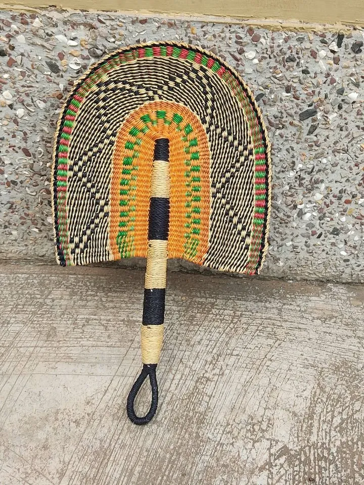 African straw fan | Wedding fan | Hand fan wedding | Home decor | Gift for her | Bolga basket | Hand fan vintage | Wall decor |