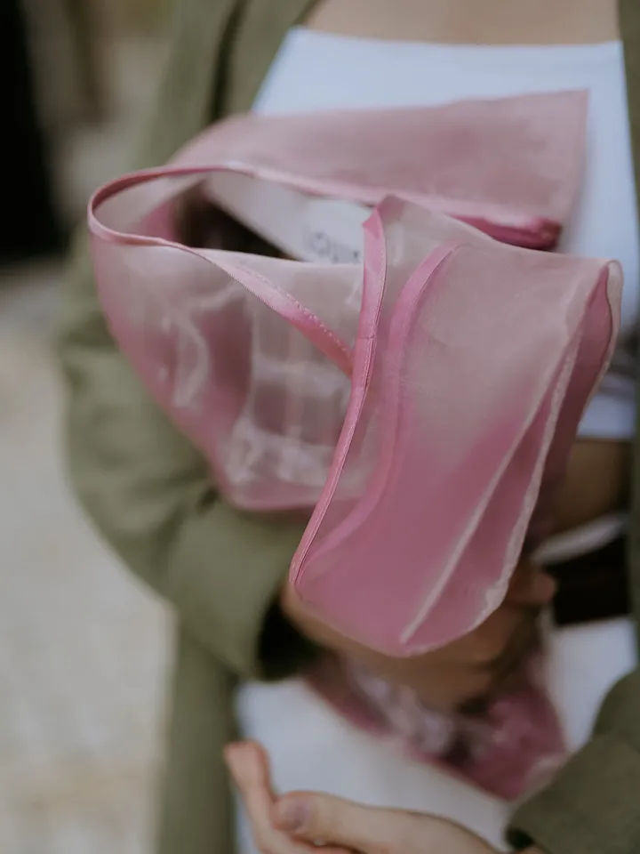 Organza tote bag Pink shopper bag Reusable grocery bag