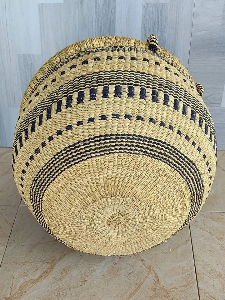 Large Round Ghana Woven Market Basket