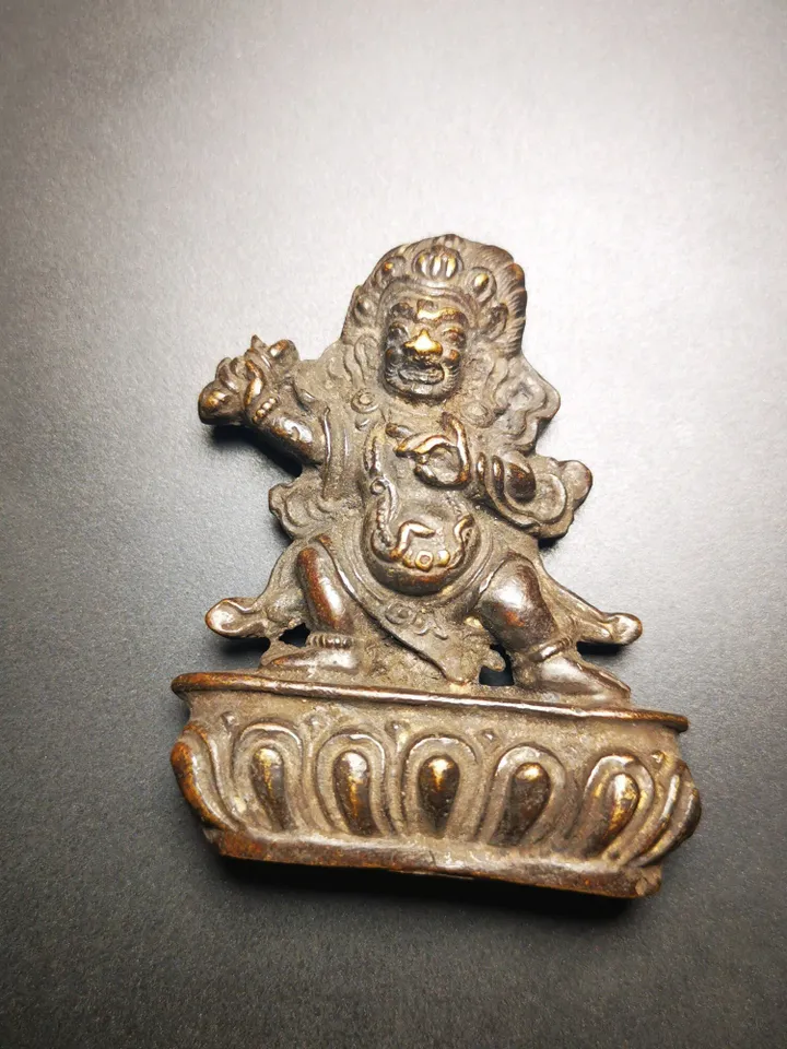 Gandhanra Acient Vajrapani Amulet,Tibetan Buddhism Statue,the Protector and Guide of Gautama Buddha,100 years old
