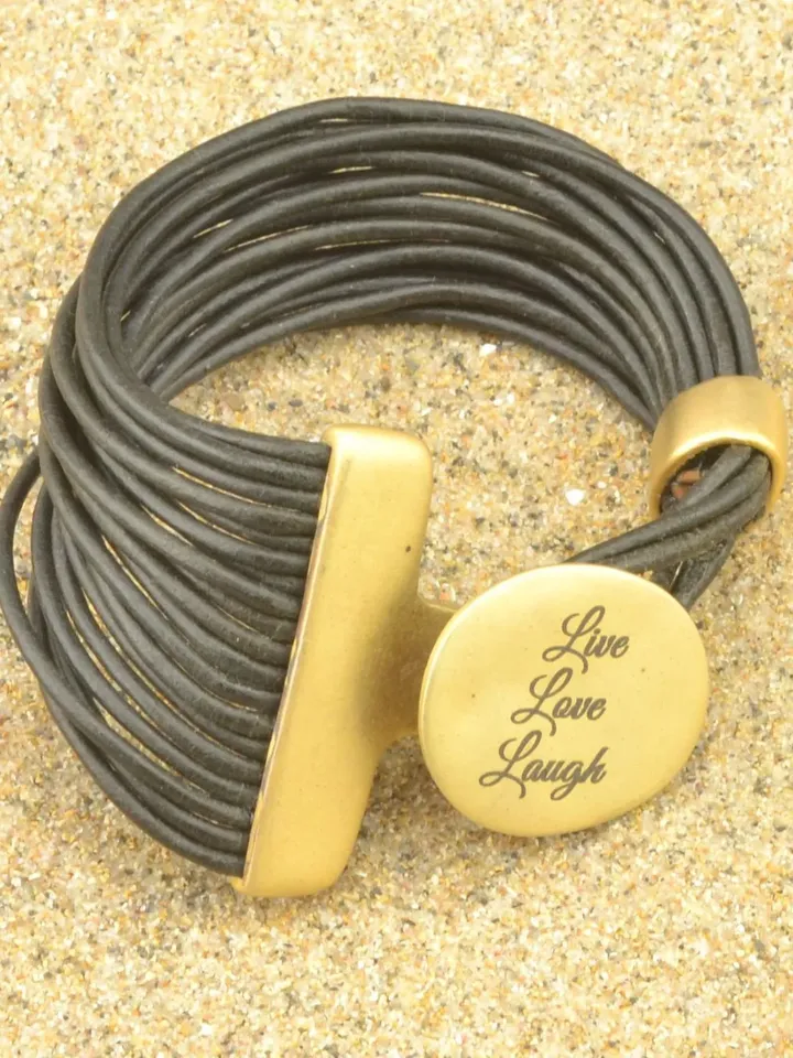 Wide Gold Cuff Bracelet for Women, Massive Button Clasp Matte Gold, Trending Statement Jewelry Uno de 50 Style, Leather Custom Engraving