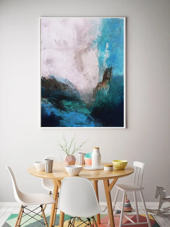 Nature inspired wall decor, Extra large wall art abstract, Blue abstract painting, landscape art, Abstract wall art, Indigo wall art,Artwork