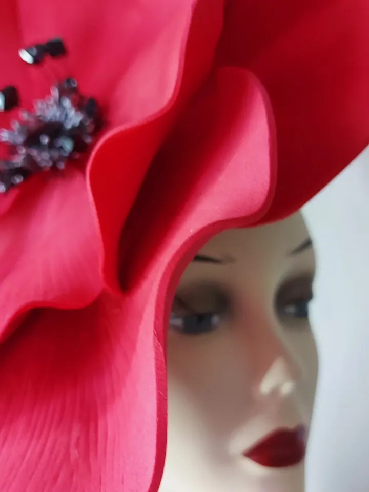 Large poppy Fascinator Kentucky Derby Hat, Flower headband, Tea Party Hat, Royal Ascot Hat, Festival hat, Derby 2023