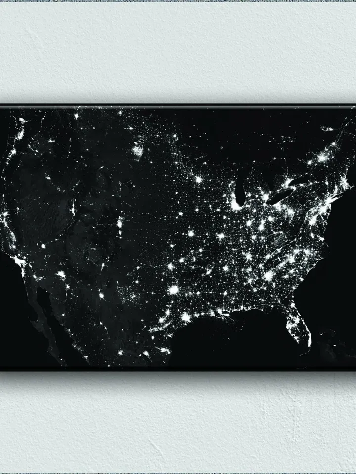 World map Print on Canvas , Floating Frame Option, Modern Wall Art, Extra Large Canvas Wall Art