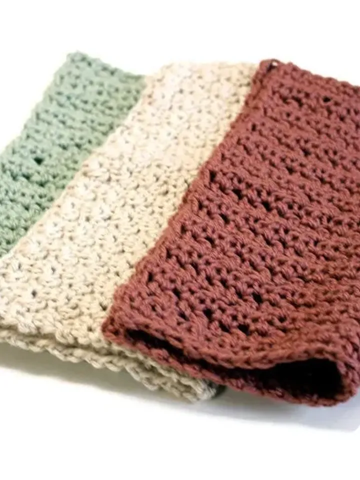 Crochet Washcloth Set, Dishrags for Wedding Gifts, New Home Décor, Bridal Shower Gift Ideas, Gifts for Her, Mother's Day Items, Set of Three