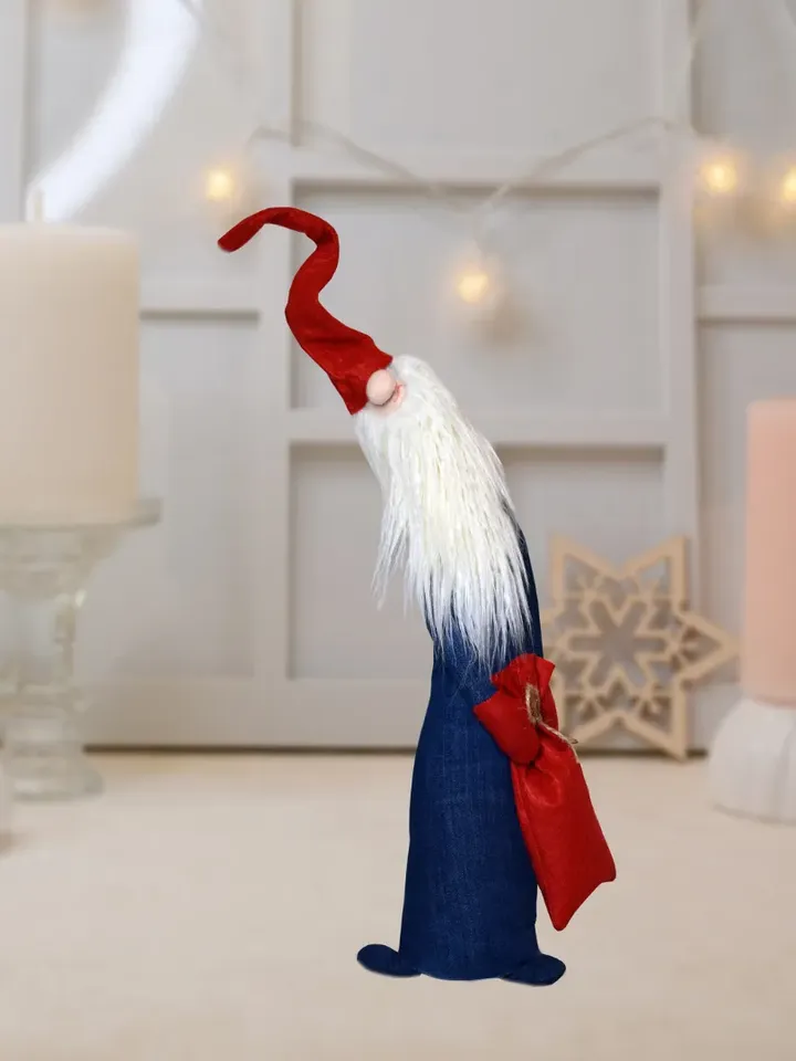 Pattern Christmas Gnome Toy, Handmade Norwegian Gnome, Christmas Decor ,Santa New year, Interior toy