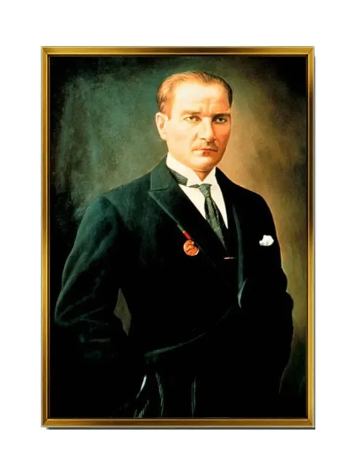 Atatürk Print on Canvas , Floating Frame Option, Modern Wall Art, Extra Large Canvas Wall Art