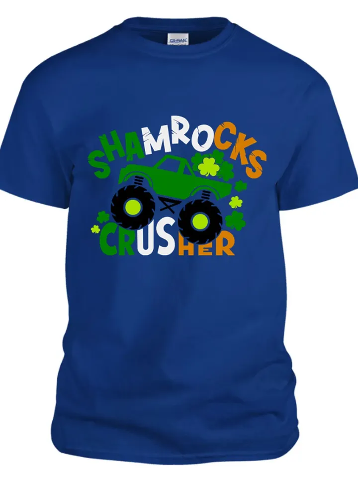 Crushing Shamrocks Monster truck St. Patricks Day Clover boy digital design Cricut svg dxf eps png ipg pdf, cut file