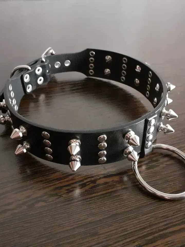 Luxury Gothic Spiked Choker - Quality Leather, 1.2" Wide