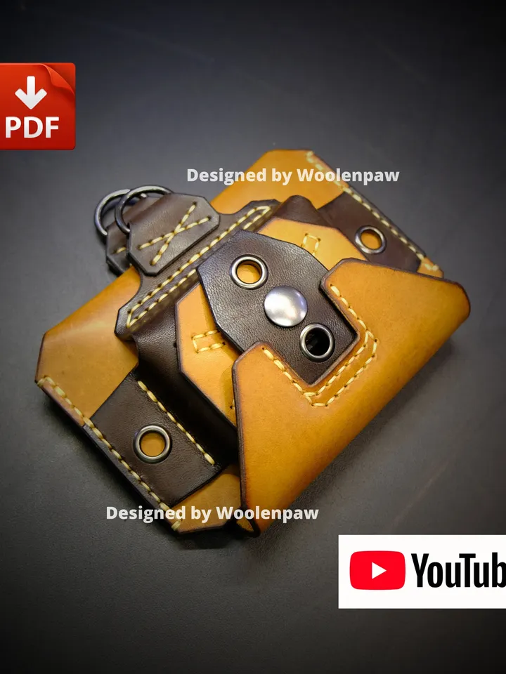 Leather pattern - EDC belt wallet / passport - wallet pattern. EDC27