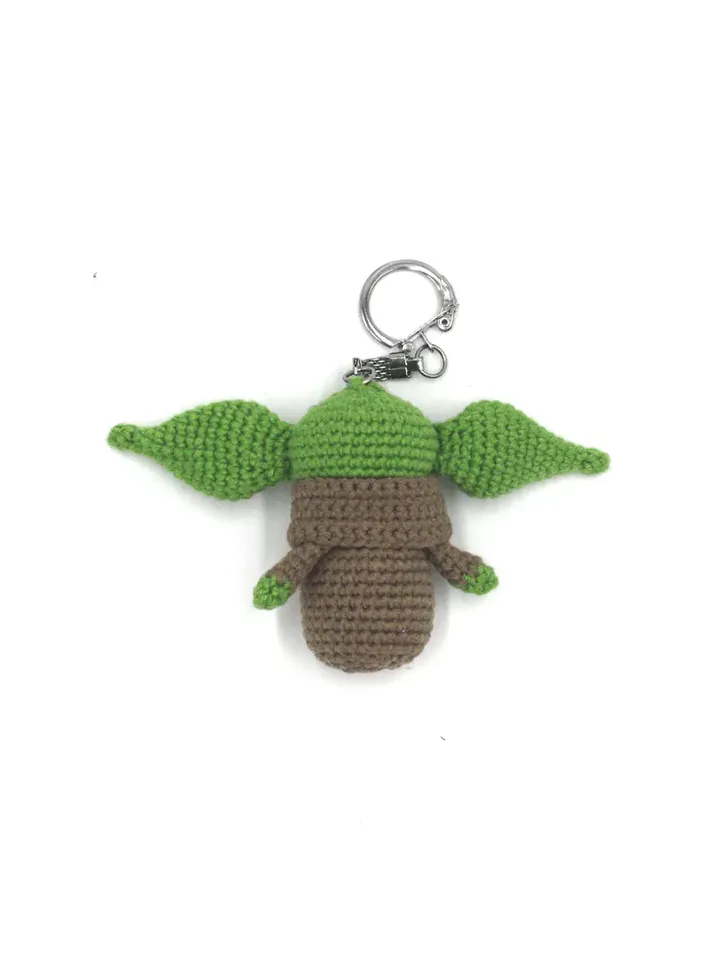 Baby alien plush doll, Cute green baby gnome keychain hearts present girlfriend boyfriend Valentines day, bag charm
