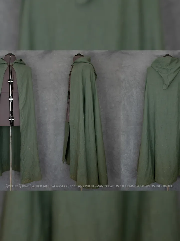Linen Cloak Strider (inspired Aragorn LOTR) with/or without lorien leaf ...