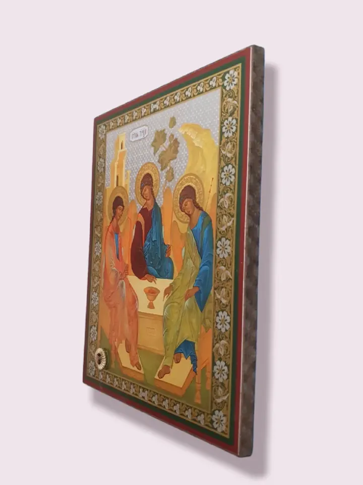 St Trinity icon | piece of the Oak of Mamre | wooden blessed icon | 5 1/4 x 4 3/8" free shipping