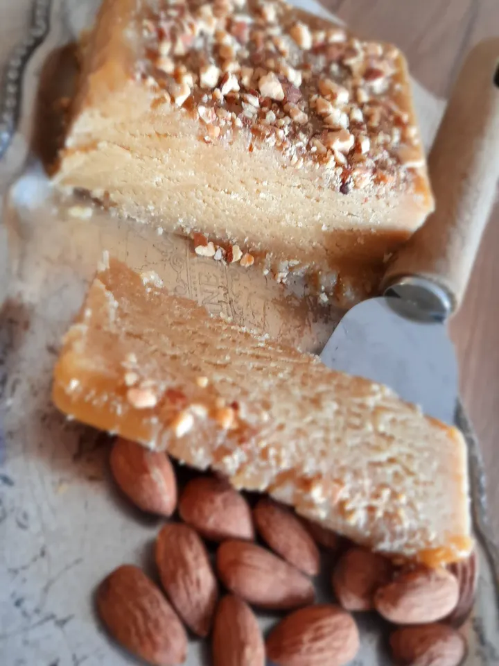 Almond Halva Dessert |Homemade Turkish Traditional Gluten Free Organic Turkish Dessert, Halva with Almond Paste | Fast FedEx Shipping