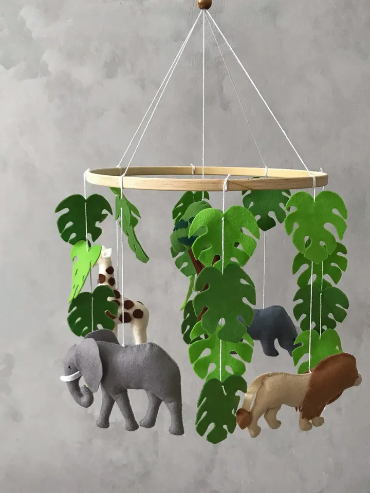 Jungle animals baby mobile Safari crib mobile neutral nursery