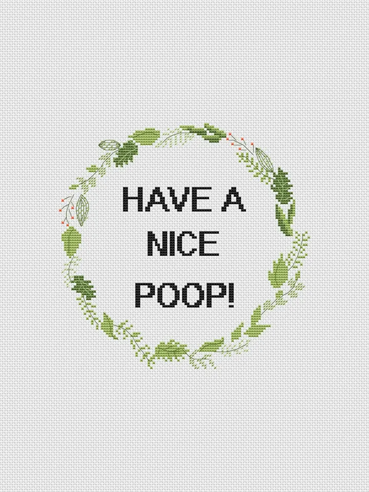 Funny Cross Stitch Pattern, Subversive Cross Stitch, Have A Nice Poop Cross Stitch Pattern, Modern Cross Stitch Pattern