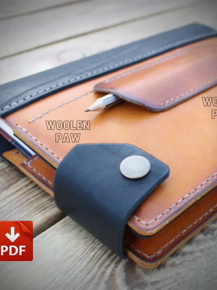 Leather Book cover - PDF pattern + two size. B3