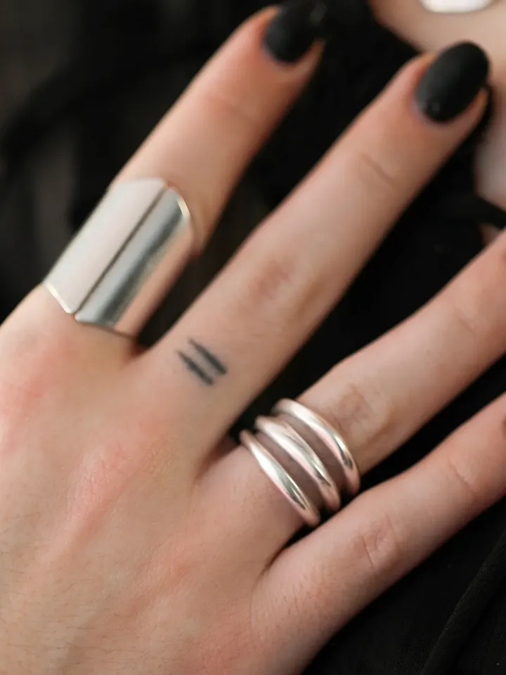 Silver CHUNKY THICK BAND Ring, Women Bohemian Jewelry, Retro Extra Wide Long Statement Wrap Ring, Stacking Modern Contemporary Gifts for Her