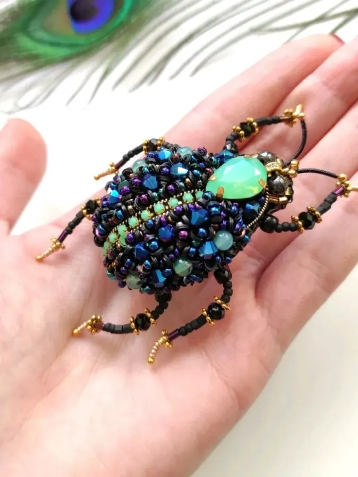 Beaded insect brooch, insect pin, mooth brooch, butterfly brooch, bug pin, bee brooch, bug brooch, insects, madam toto