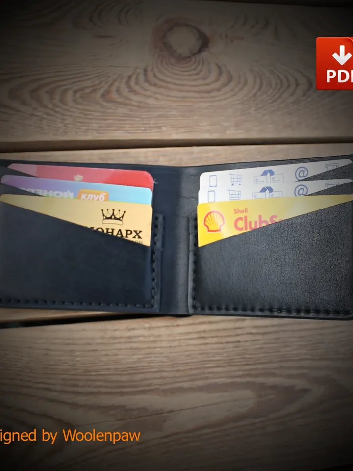 BF2 Leather pattern to make a Bifold wallet