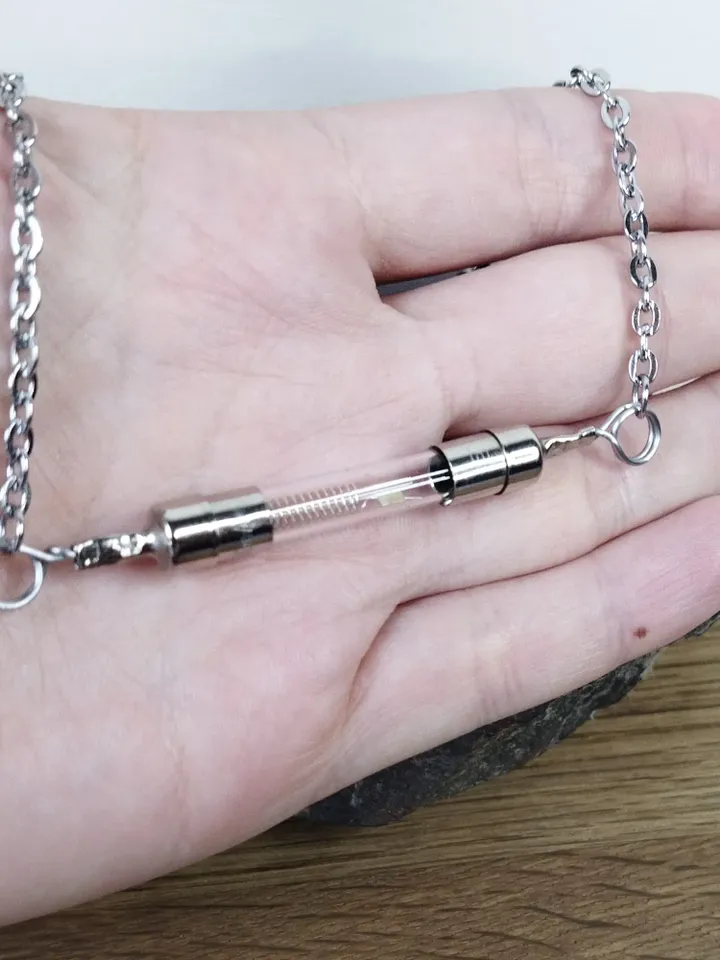 Glass vacuum tube necklace recycled Biomechanical choker Steampunk necklace unisex