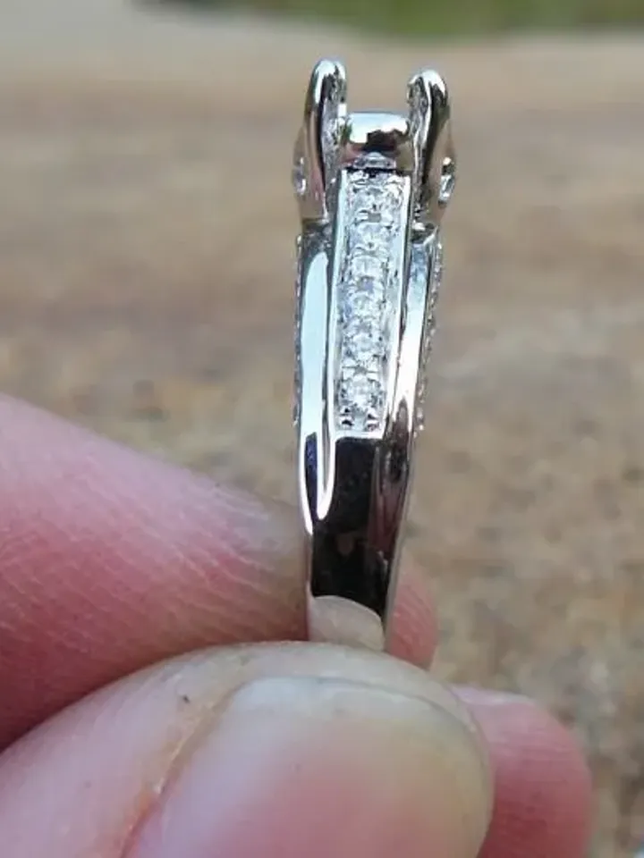 Solid 14K White Gold 4.5MM Round Shape Fashion Semi Mount Ring / Diamond Ring