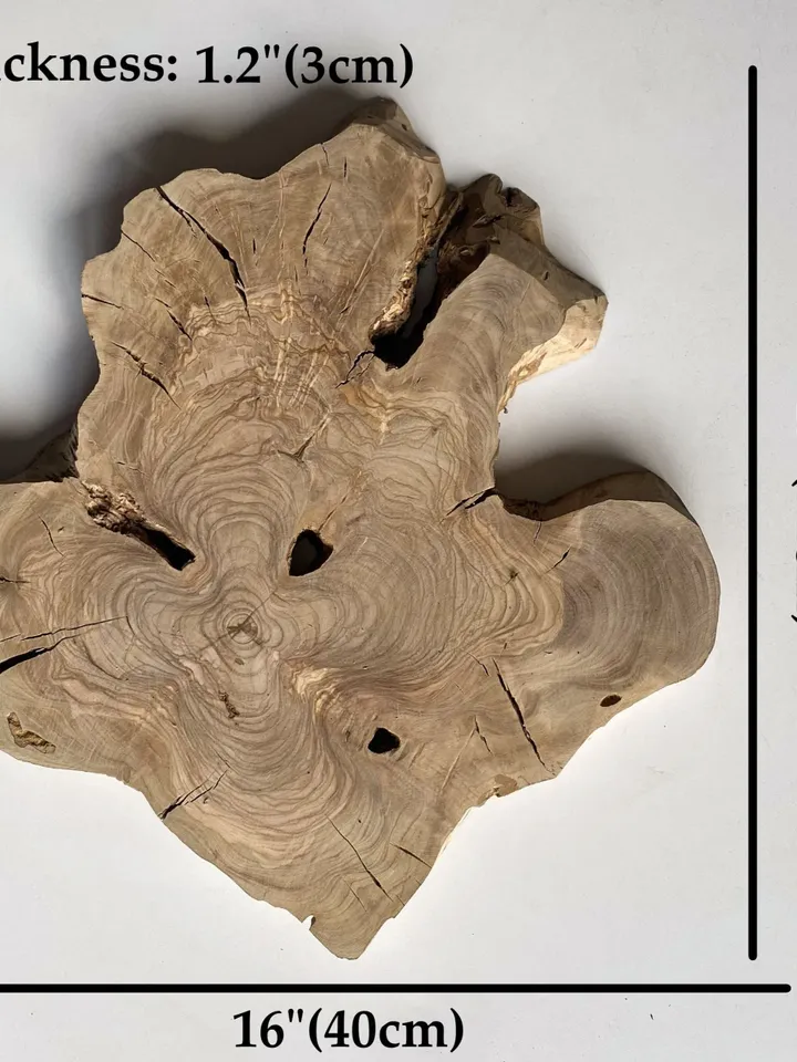 Live Edge Olive Wood Slab, 17"x16"x1.2" Natural Wood Slab, Epoxy Resin Wood, DIY Wood Art, Tree Slice