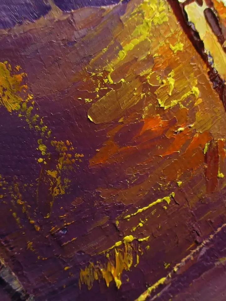 Original Oil Painting "GLOWING TRAM", Custom Size Original Oil Painting on Canvas Original Art by "Walperion Paintings"