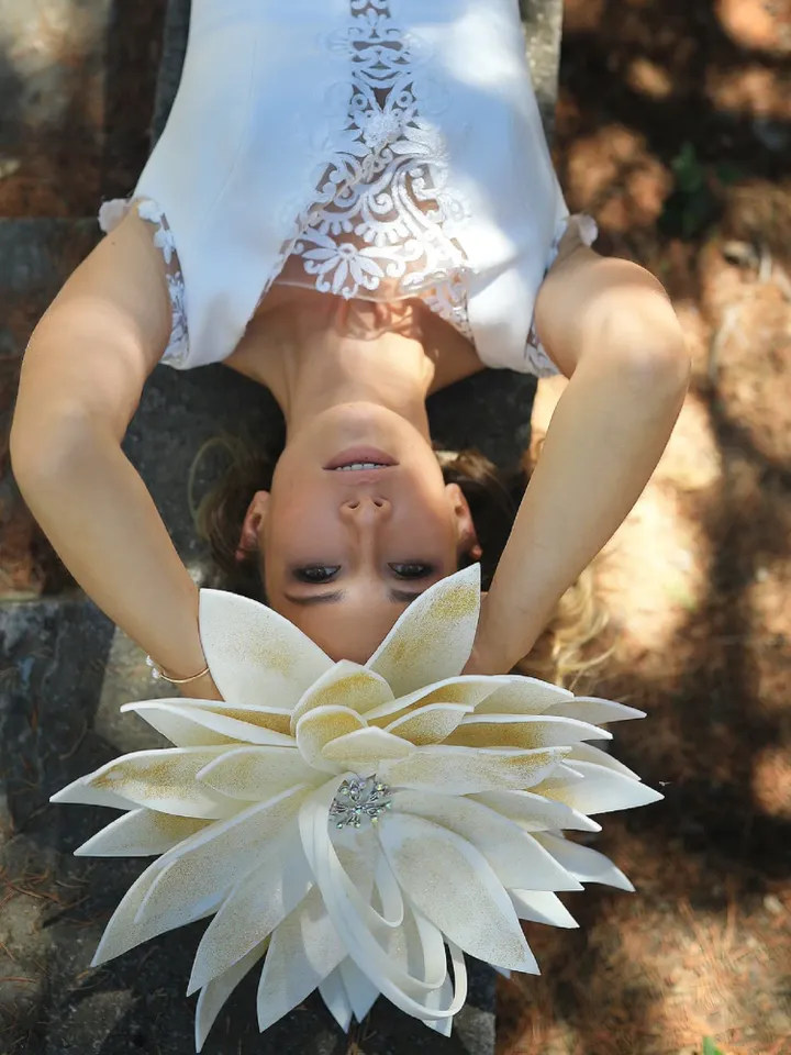 Large Lotus hat Kentucky Derby Flower fascinator Bridal Headpiece Floral headband Bride accessory Tea Party