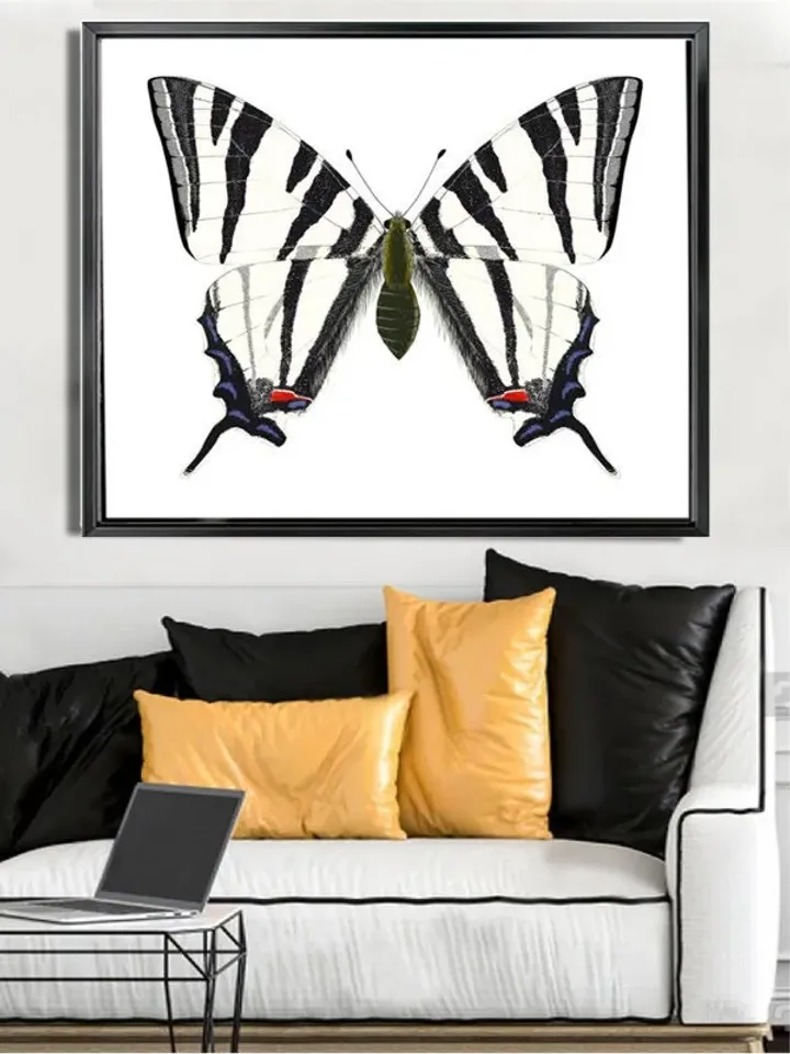 Butterfly Print on Canvas , Floating Frame Option, Modern Wall Art, Extra Large Canvas Wall Art