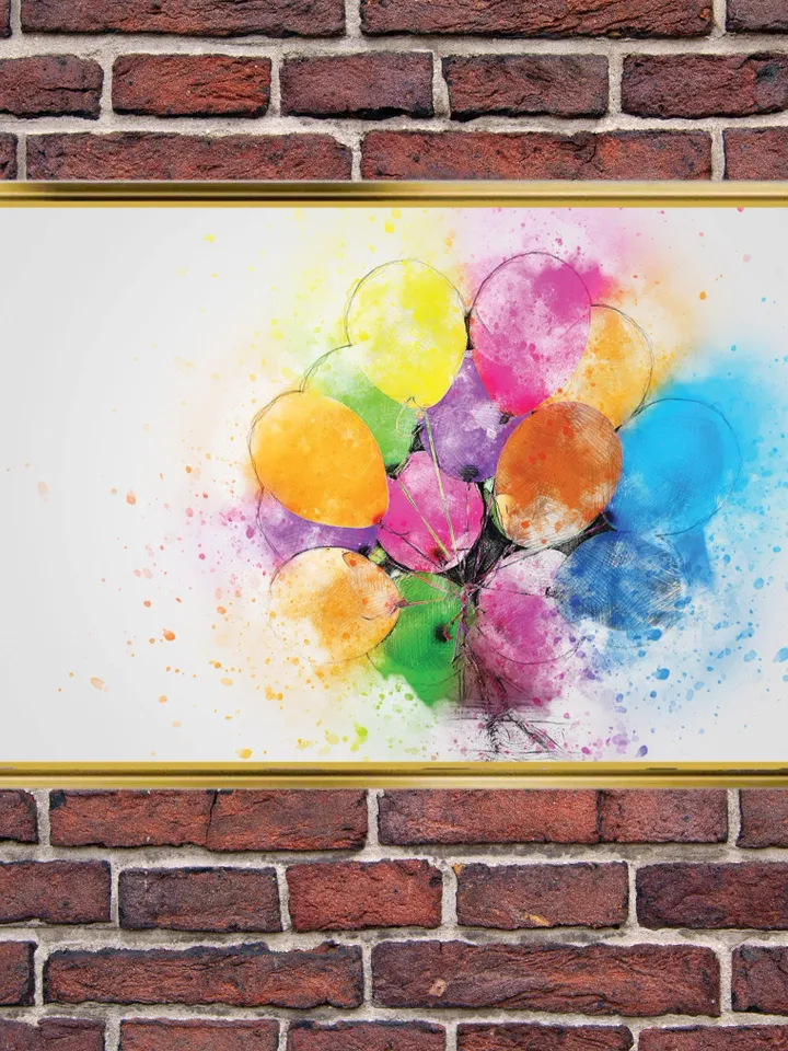 Air balloon Print on Canvas , Floating Frame Option, Modern Wall Art, Extra Large Canvas Wall Art
