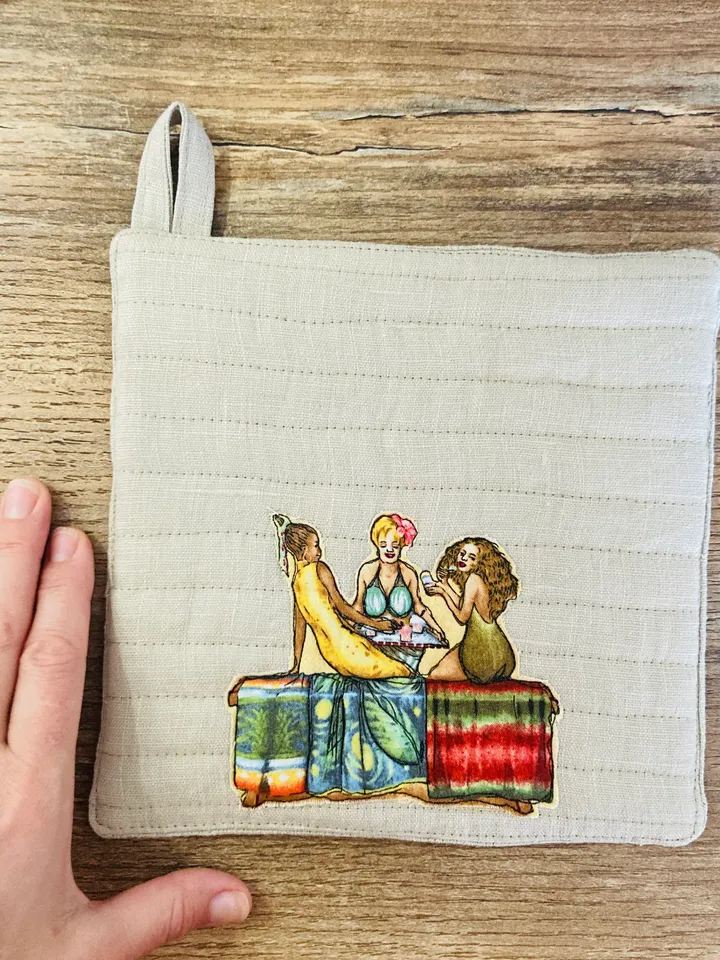 Potholder 7.8'' x 7.8'' Pot holders with sayings Pot holders handmade