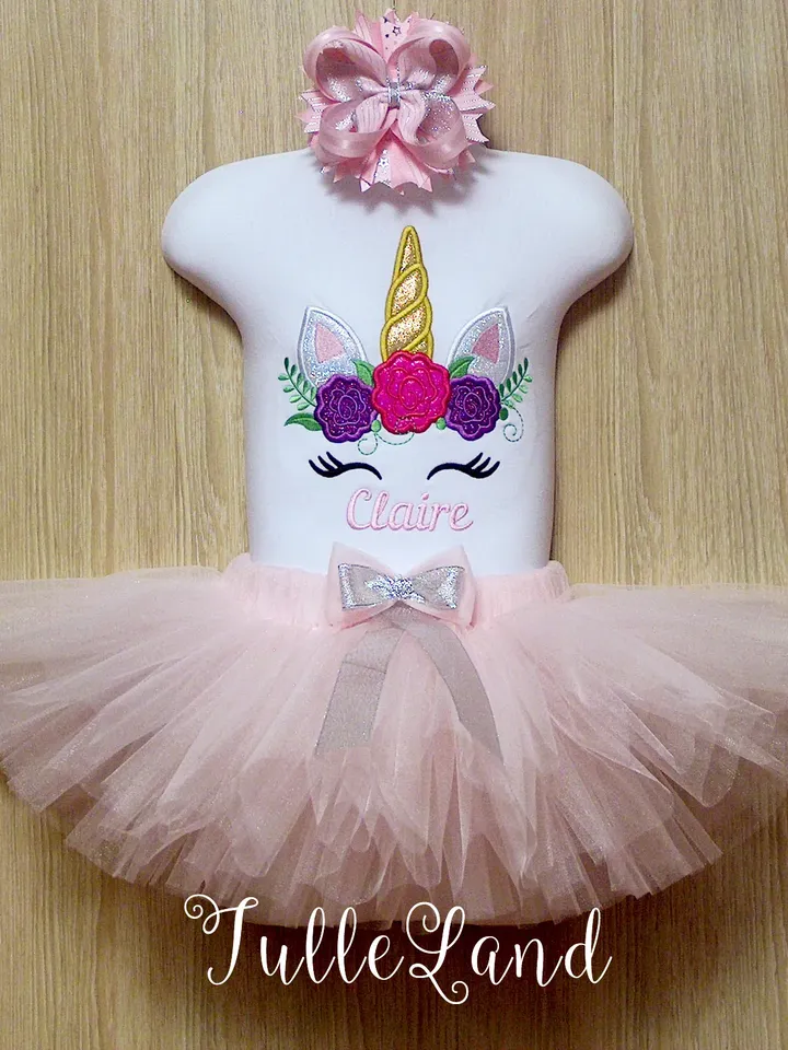 Cute Unicorn Face with flowers Floral Unicorn Design Applique for Machine Embroidery