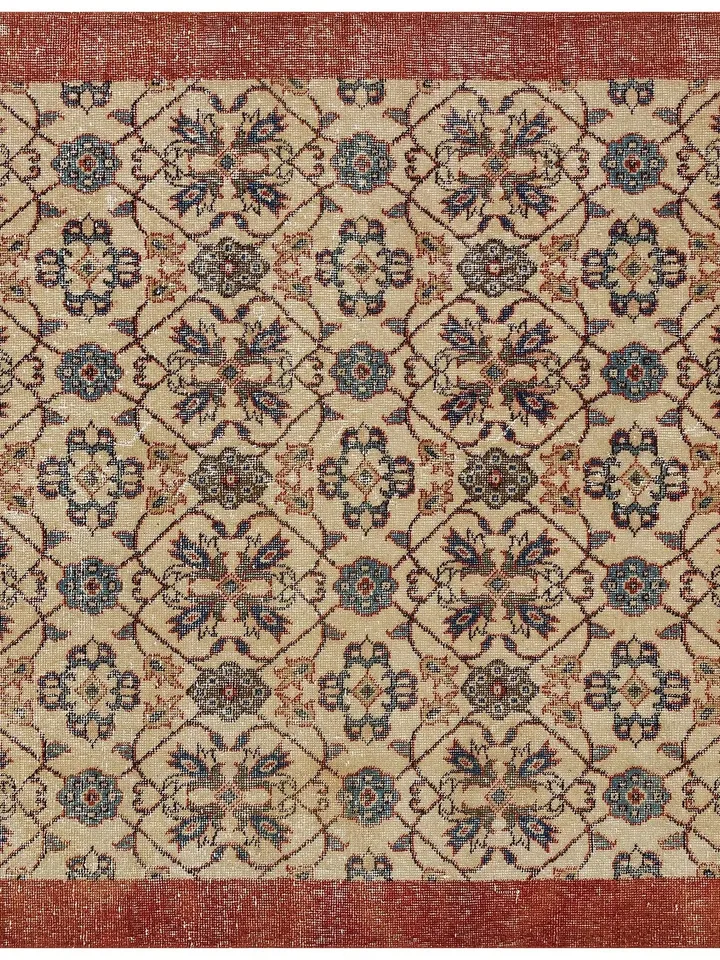 Bohemian Beauty: Hand-Woven Red Turkish Rug for Your Home