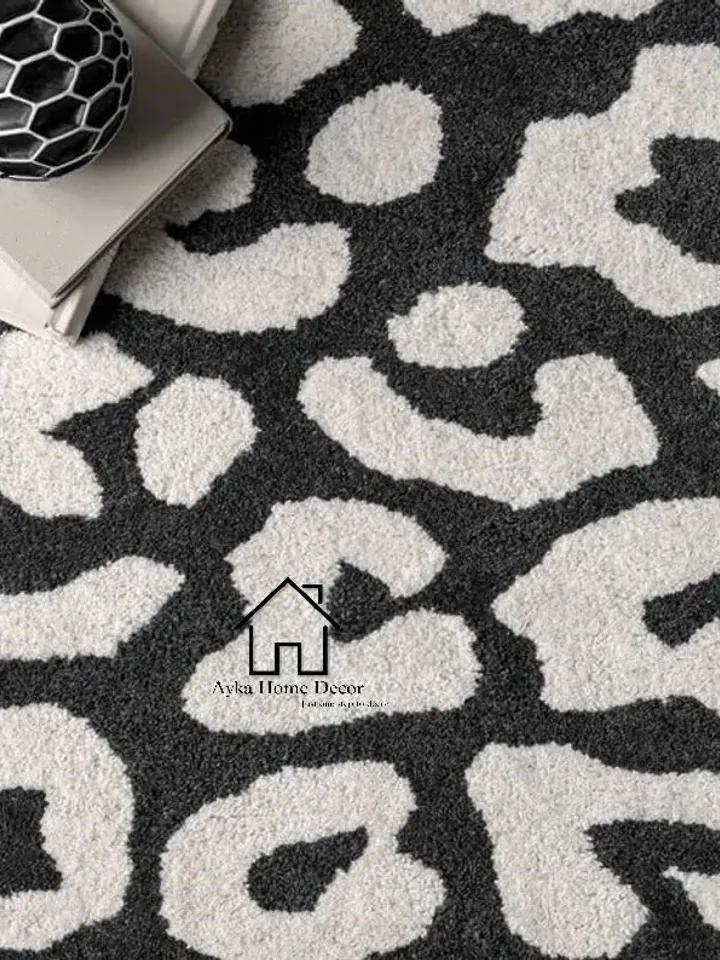 Ayka 100% Pure Woolen Area Rug For Hall Kitchen Living Room Bed Room Dining Room Kids Room Carpet /Black Blue White Rugs /Hall Rug Christmas