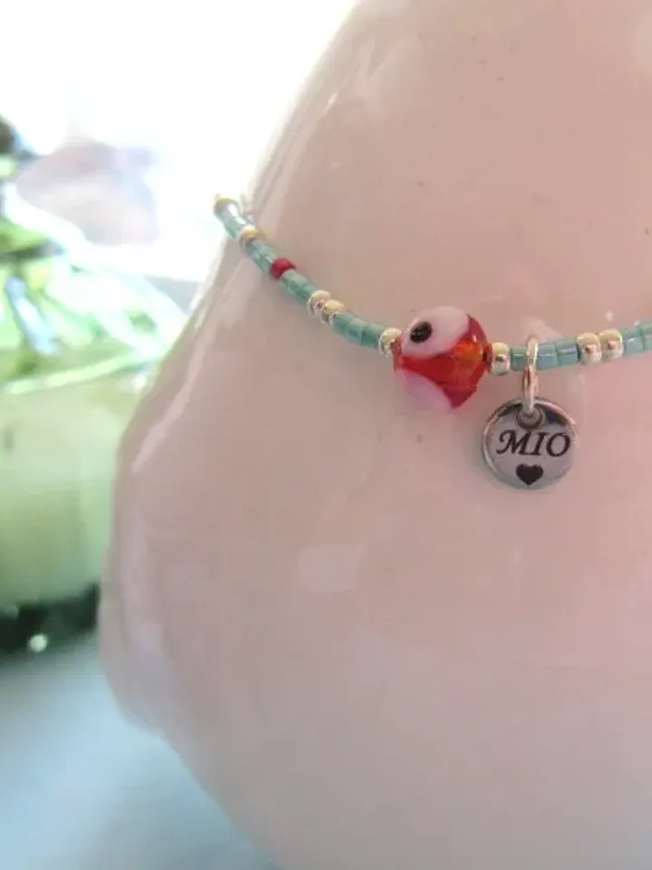 Miyuki bracelet and gift Card/Dainty & Beaded Tiny beads/Miyuki bracelet, friendship bracelet with evil eye , Miyuki bracelets, gift
